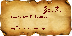 Zsivanov Krizanta névjegykártya